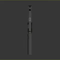 Tactical Combat Pistol With Suppressor Scope Metallic Body And Wooden Grip