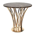 Elegant Modern Coffee Table Design With Marble Top And Gold Metal Legs