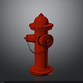 Shiny Red Fire Hydrant With Metallic Body Chain And Top Cap