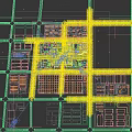 Modern Industrial Factory Complex Layout With Buildings Green Spaces And Water Channels