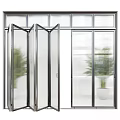 Modern Glass Folding Doors With Metal Frame For Bright Interior Space 3d model