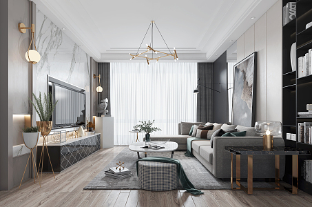 Light Luxury Living Room 3d model