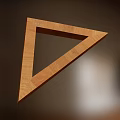 Wooden Triangle Frame With Floating Design And Natural Texture On Brown Background 3d model