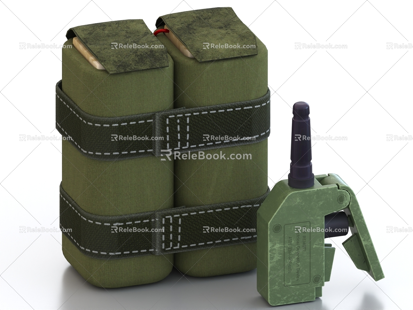 Package Bomb C4 Time Bomb Explosive Detonator 3d model