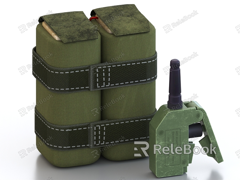 Package Bomb C4 Time Bomb Explosive Detonator model