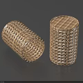 Woven Cylindrical Storage Containers as Household Living Essentials with Lattice Design and Lid