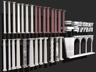 Roman Column Combination 3d model