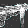 Detailed Tactical Black Submachine Gun With Long Barrel And Detachable Magazine