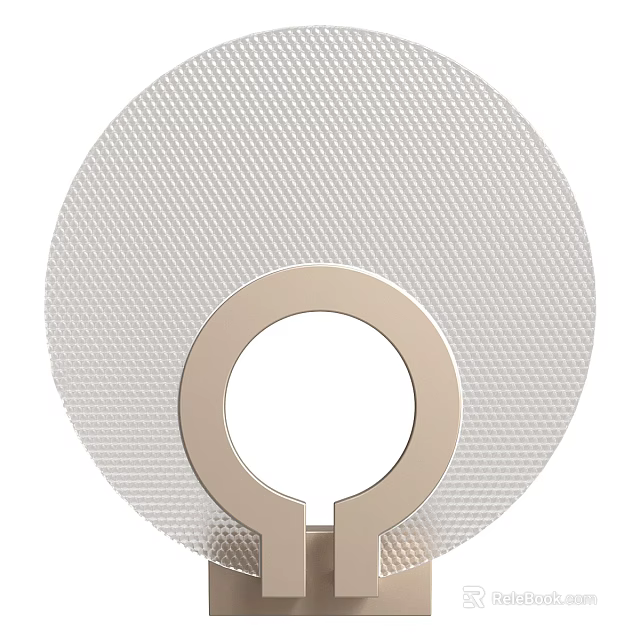 Modern Metallic Ring Design Wall Light With Round Mesh Texture Background 3d model