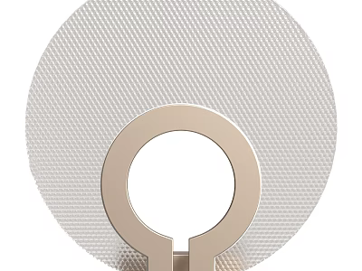 Modern Metallic Ring Design Wall Light With Round Mesh Texture Background 3d model