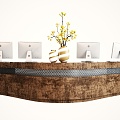 Modern reception desk front desk 3d model