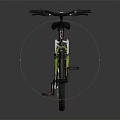 Red and Silver Mountain Bicycle with Green Accents Black Seat and Reflective Design