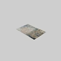 Modern Square Rug with Blue Brown Beige Abstract Pattern for Home Decor