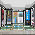 Floor Tiles Showroom Interior With Display Cabinets Floor Display Areas And Tile Samples
