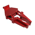 Red Metal Mechanical Component With Structural Design And Connector Parts 3d model
