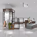 Modern RICH Retail Store Interior With Display Shelves Counter Signage And Decorative Plants