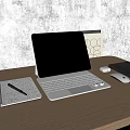Tablet mouse keyboard display 3d model