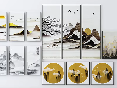 New Chinese Landscape Painting 3d model