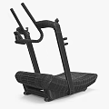 Curved Treadmill Fitness Equipment Modern Black Design With Yellow Accents For Gym And Home