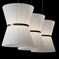 Modern Pleated Pendant Light With Metallic Band Design 3d model