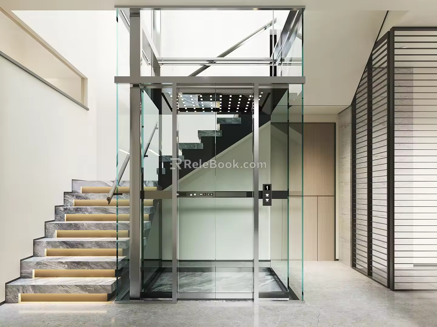 Glass Elevator Sightseeing Elevator 3d model