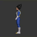Animated Character Vegeta in Blue Battle Suit with Yellow Belt Yellow Boots and Black Hair