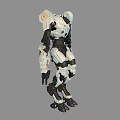 Intelligent Robot With White And Black Mechanical Structure And Humanoid Design 3d model