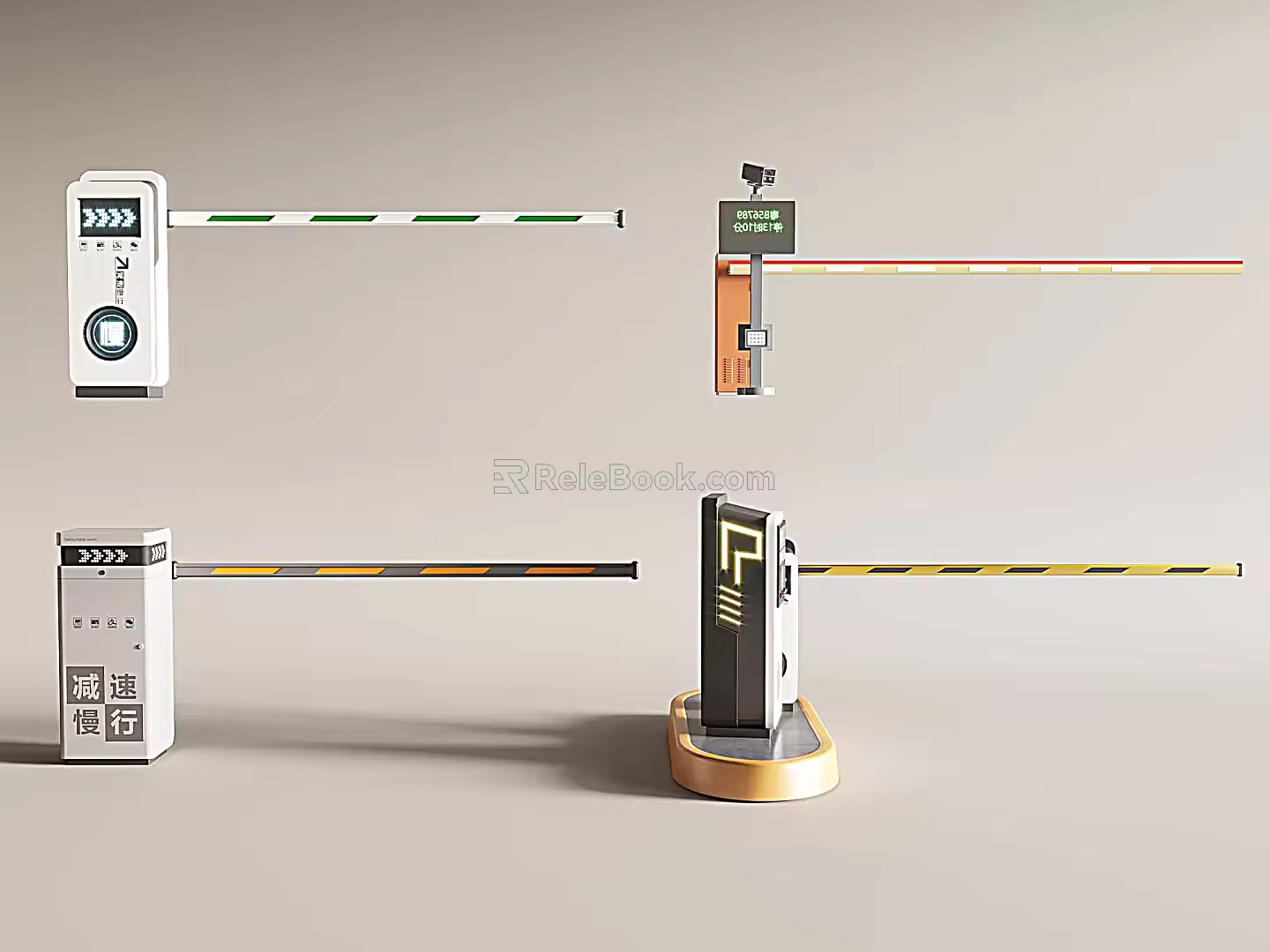 Gate toll railing automatic door parking railing 3d model