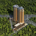 Aerial Planning of High Rise Buildings with Surrounding Greenery Roads and Vehicles