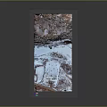 Detailed Mountainous Terrain Model With Snowy Regions And Display Base