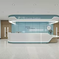 Hospital Outpatient Modern Nurse Station With Reception Desk And Clock