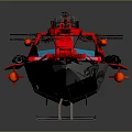 Red Lego Speedboat Water Vehicle Model With Weapons And Blue Cockpit Interior