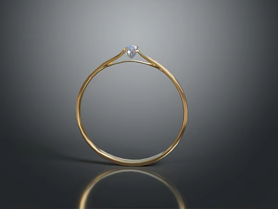 Elegant Gold Bracelet With Minimalist Design And Sparkling Diamond Accent 3d model