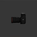 3D Rendered Digital Camera With Black Body And Green Lens Cap For Electronics Enthusiasts