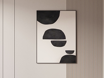 Simple Black and White Hanging Painting 3d model