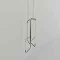 Modern Minimalist Metallic Chandelier With Linear Geometric Design For Interior Decoration Space