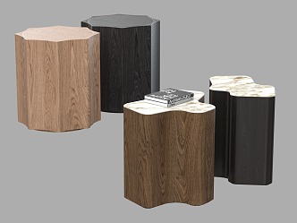 Nordic Solid Wood Shoe Changing Stool 3d model