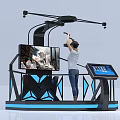 Interactive VR Experience Platform With Hexagonal Design Large Screen And Control Panel