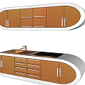 Modern Oval Shaped Wooden Washbasin Vanity With Sink Cabinets And Drawers