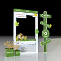 Green Environmental Protection Photo Check-in Spot With Signs Cartoon Characters Clover And Plant Decorations