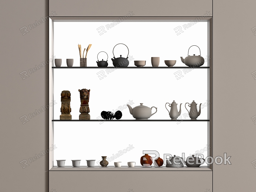 Tea Set Display Combination Tea Room Wall Decoration Wall model