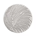 Circular White Wall Decor With Feather Like Radial Texture And Intricate Raised Patterns 3d model