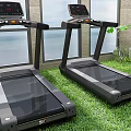 High Quality Outdoor Treadmill Fitness Equipment Standing On Fresh Green Grass Turf