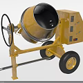 Yellow Portable Concrete Mixer Industrial Equipment with Trolley Wheels and Control Panel for Construction Use
