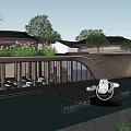 Modern Cultural Center With Green Roof Courtyard And Glass Facade Design