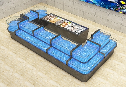 Modern Seafood Pool Hotel Seafood Pool 3d model