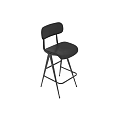 Modern Black Leather Bar Stools Set Of Two With Sturdy Metal Frame Design
