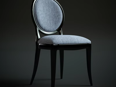 Modern Leisure Chair With Gray Fabric Upholstery And Curved Backrest Design 3d model