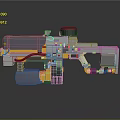 Futuristic Yellow And Gray Mechanical Weapon With Advanced Design And Control Panel