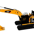 CAT Yellow Tracked Excavator With Hydraulic Arm And Bucket For Construction Work
